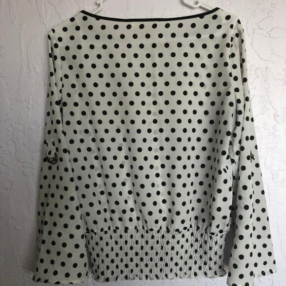 MICHAEL KORS BLACK POLKA DOT SIZE S BLOUSE - Picture 5 of 5